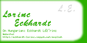 lorinc eckhardt business card